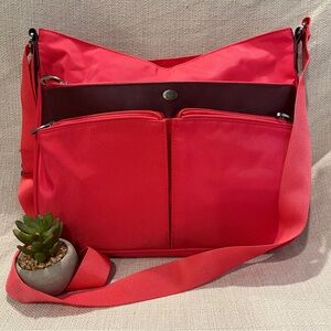 Mosey Hot Pink Nylon Shoulder Bag